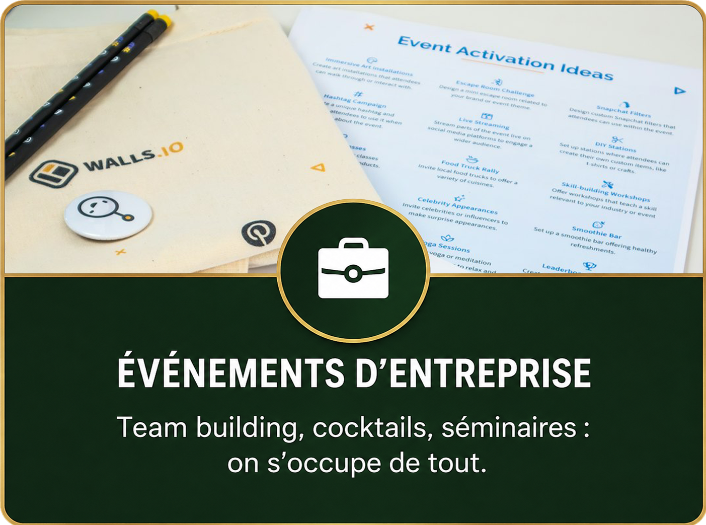 Carte événement entreprise